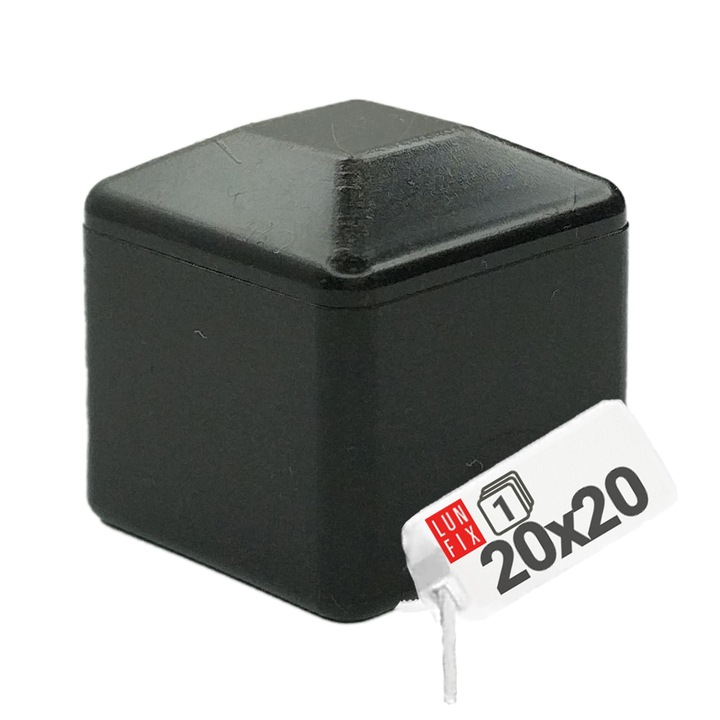 Capac pentru stalpi 20x20mm, Lun Fix, set 10 bucati, negru, rezistente la intemperii
