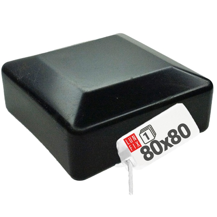 Capac pentru stalp 80x80 mm, Lun Fix, polietilena, rezistenta la UV, neagra