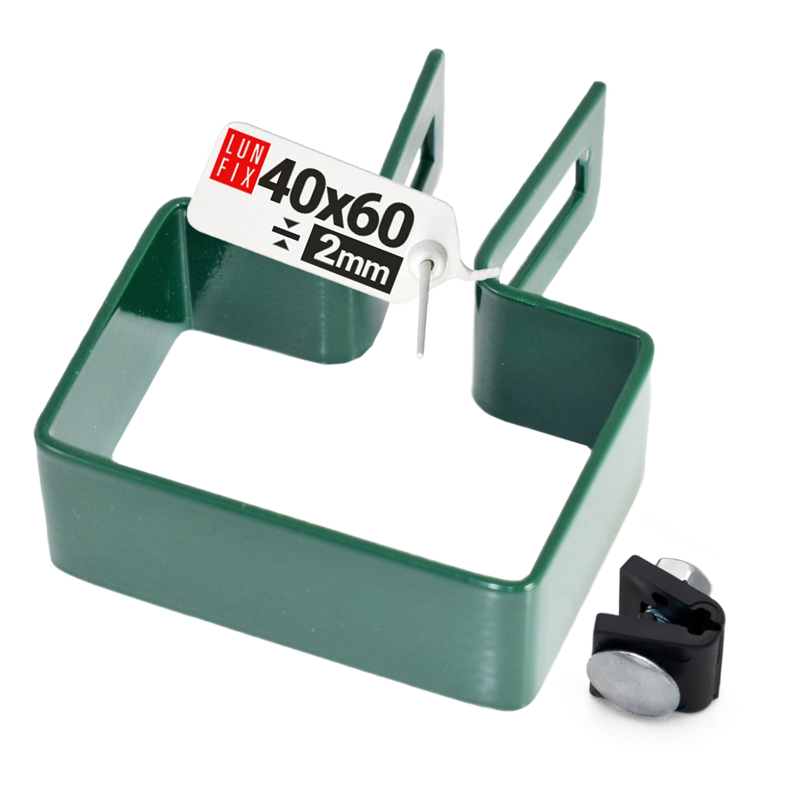 Clema de fixare pentru stalpi 40x60mm, Lun Fix, verde, set cu