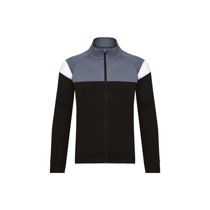 Gyerek melegítő felső, cipzárral - PA391, Fekete/Szürke