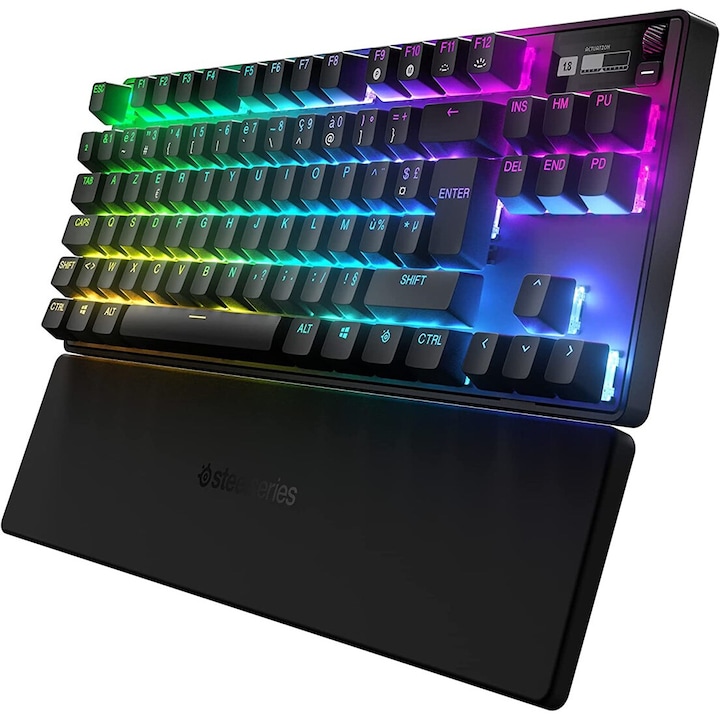 Клавиатура SteelSeries Apex Pro TKL Gaming Keyboard, механична, RGB LED, Черен, 355x128x42mm