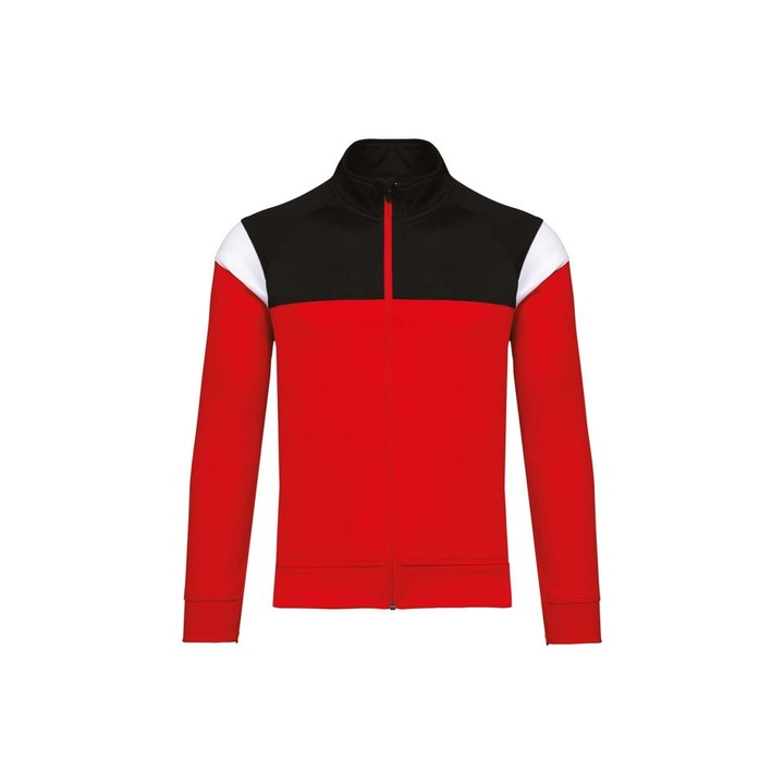 Gyerek melegítő felső, cipzárral - PA391, Piros/Fekete