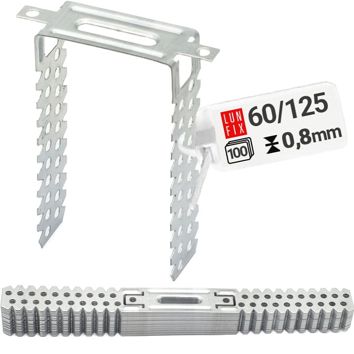 Brida fixare ES 60/125, Lun Fix, 100 bucati, pentru profil CD60, otel zincat, 0.8 mm
