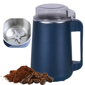 Rasnita cafea electrica, 300 W, Lame si bol din otel inoxidabil alimentar, Albastru