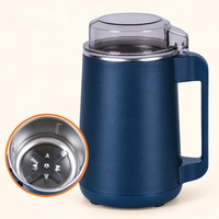 Rasnita electrica multifunctionala CYUCHELLY®, 300 W, pentru Cafea, Condimente si Cereale, Lame si Bol din inox alimentar Fix, Control Granulatie prin apasare, Capac transparent, Usor de manipulat cu Maner, Albastra