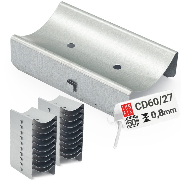 Conector longitudinal 60/27, Lun Fix, otel zincat, 50 buc, 25x95x60mm