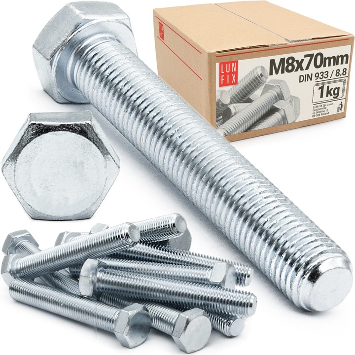 Шестостенен болт Lun Fix M8x70mm клас 8.8 комплект 1кг