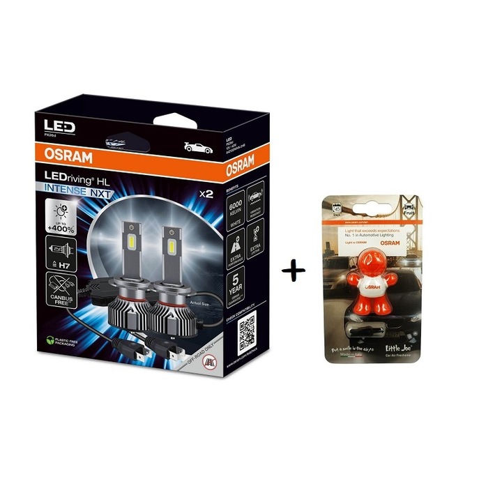 Комплект LED крушки за автомобил Osram LEDriving HL INTENSE, H4, +400%, 64193DWINN-2HB, 42/40W, 12V, P43T, с вентилатор, 2бр