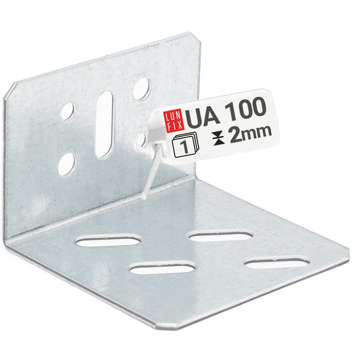 Ъглов профил UA100, Lun Fix, 80x55x90mm, 2mm, поцинкован