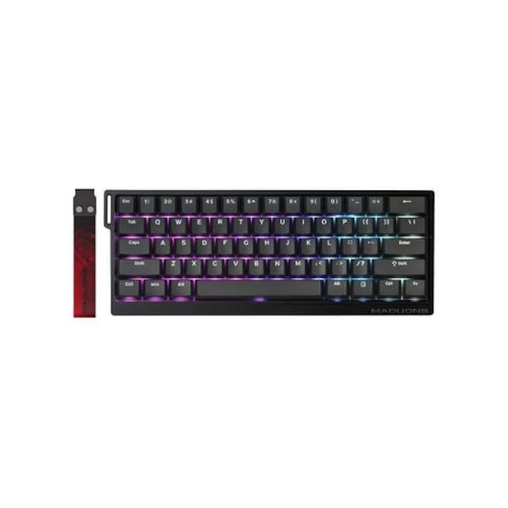 Професионална геймърска механична клавиатура, Madlions MAD 60 HE Flagship, 8K, Magnetic Amber Pro Switches, Black, Professional Gaming Mechanical Keyboard