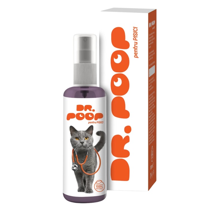 Supliment digestie sanatoasa pentru pisici, 100ml, Dr. Poop