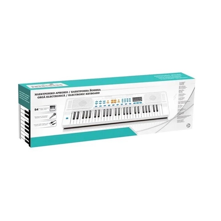 Orga Electronica cu 54 Clape, Ecran LED si Microfon, 200 tonuri, 3ani+, 77.5x9x26 cm