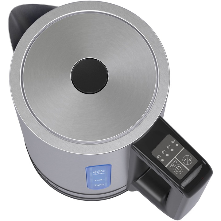 Fierbator Tesla KT550BXD, 1.7L, 2200W, control electronic, temperatura reglabila, oprire automata, functie mentinere cald, inox
