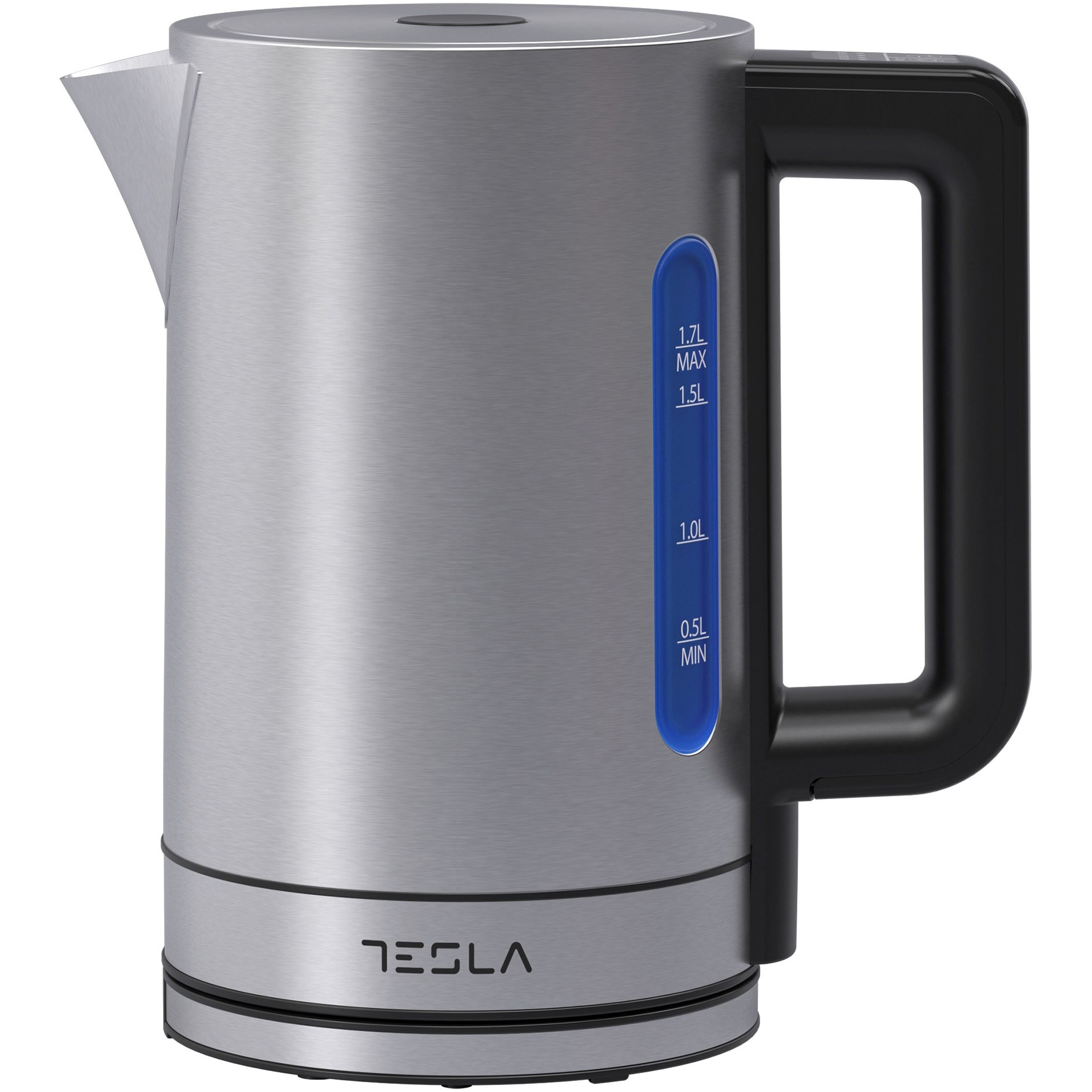 Fierbator Tesla KT550BXD, 1.7L, 2200W, control electronic, temperatura reglabila, oprire automata, functie mentinere cald, inox