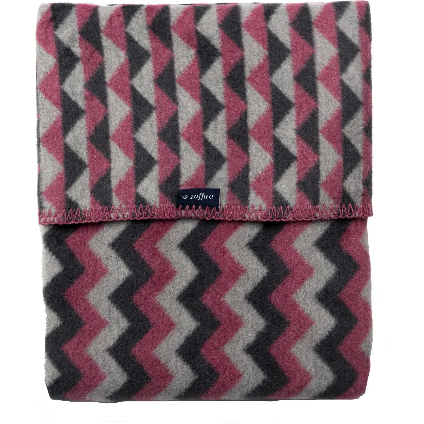 Paturica bebelusi Bumbac Zigzag 75x100, Womar Zaffiro, Roz Inchis/Gri Inchis/Gri Deschis