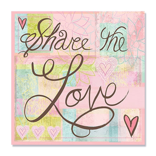 Tablou Canvas - Mesaj, Share the Love, 70 x 70 cm