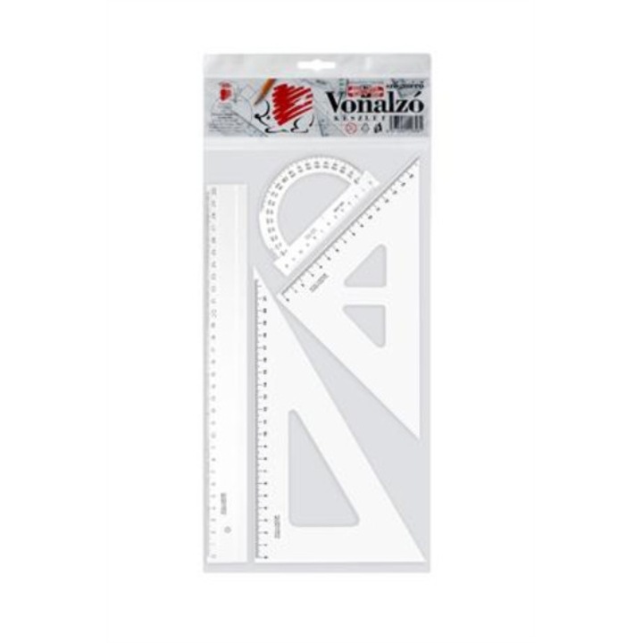 Set rigle, Plastic, 4 buc, ICO "Suni", Transparent