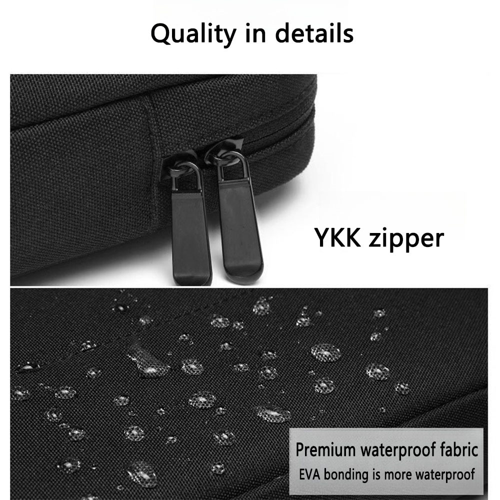 Geanta pentru laptop de 15,6 inchi, servieta pentru laptop, tesatura EVA impermeabila, capacitate mare, design subtire, unisex, 40x5x28,5 cm, negru