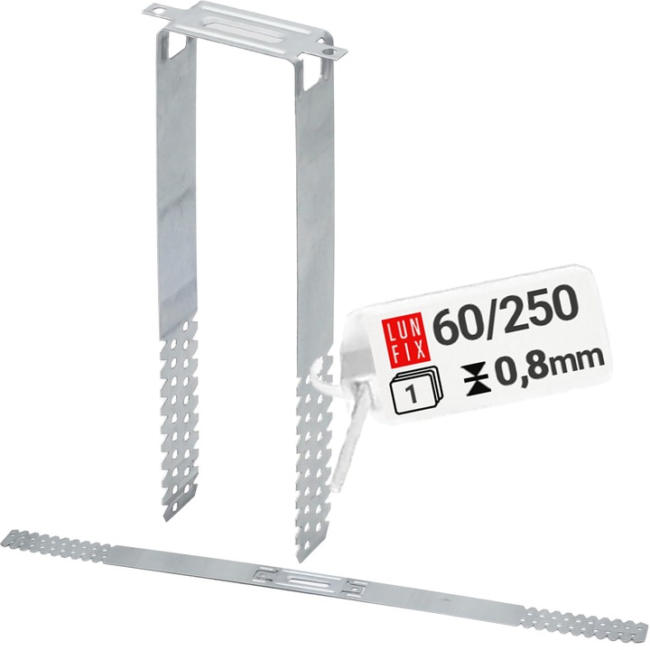 Фиксираща скоба Lun Fix, За профил CD60, Поцинкована стомана, 60/250, 1 мм