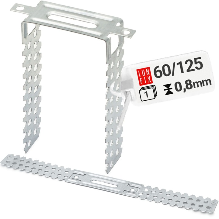 Brida de fixare ES 60/125, Lun Fix, otel zincat, 1mm
