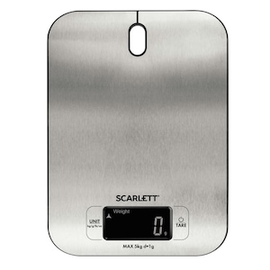Scarlett SC KS57P99 konyhai mérleg, Digitális LCD kijelző, Ezüst