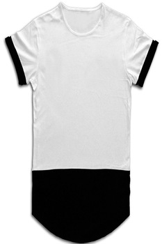 Tricou barbati yoozze cu terminatie rotunda, Alb/Negru Tricou barbati yoozze cu terminatie rotunda, Alb/Negru