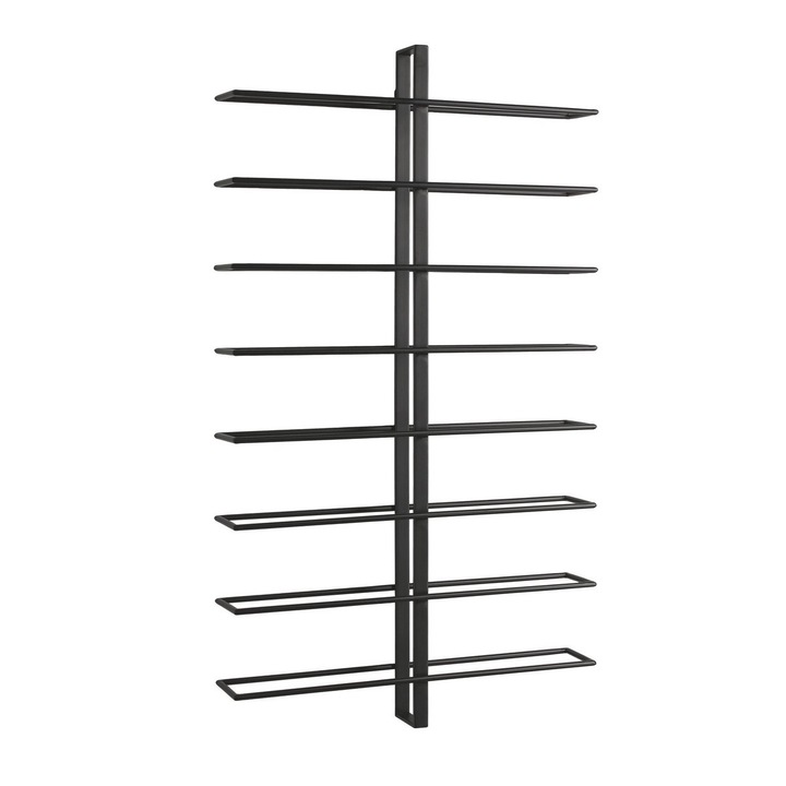 Isaac fekete acél 16 palackos bortartó 52x8,5x90 cm