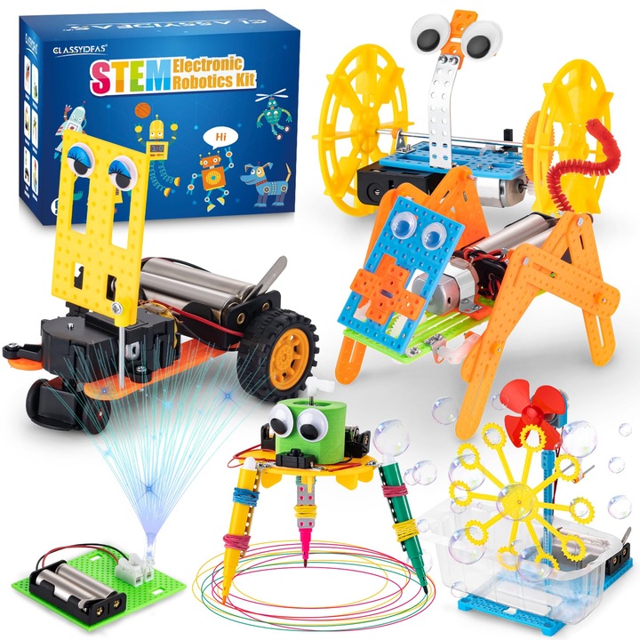 Игра LYCENXI, Комплект 6-в-1 STEM Robotics Kit, Многоцветен, за деца 6-12 години