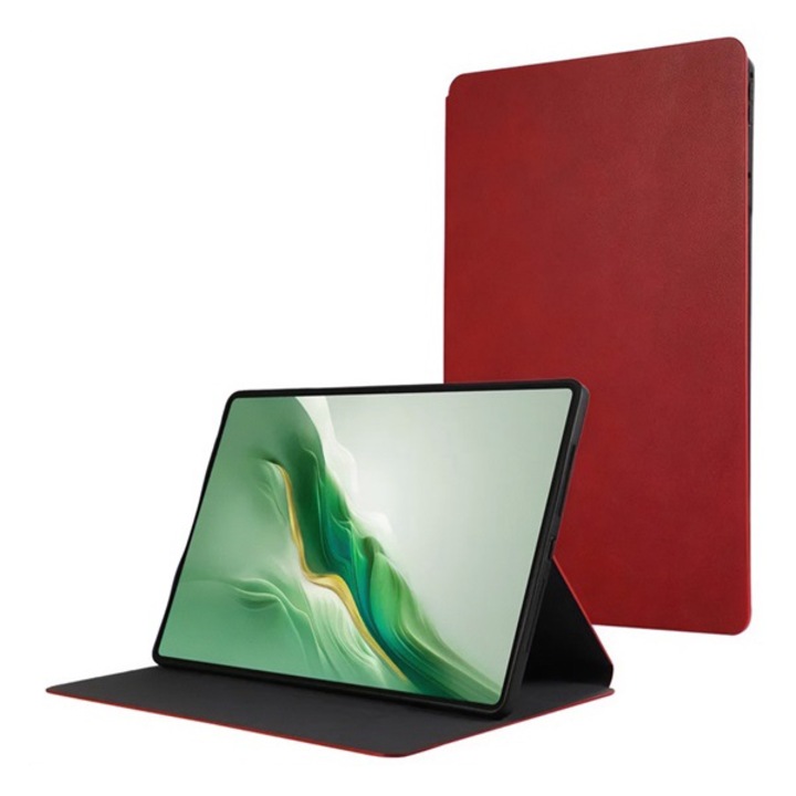 Gigapack tabletvédő álló, bőr hatású, flip, oldalra nyíló, asztali tartó, prémium, piros, kompatibilis: Honor MagicPad 2