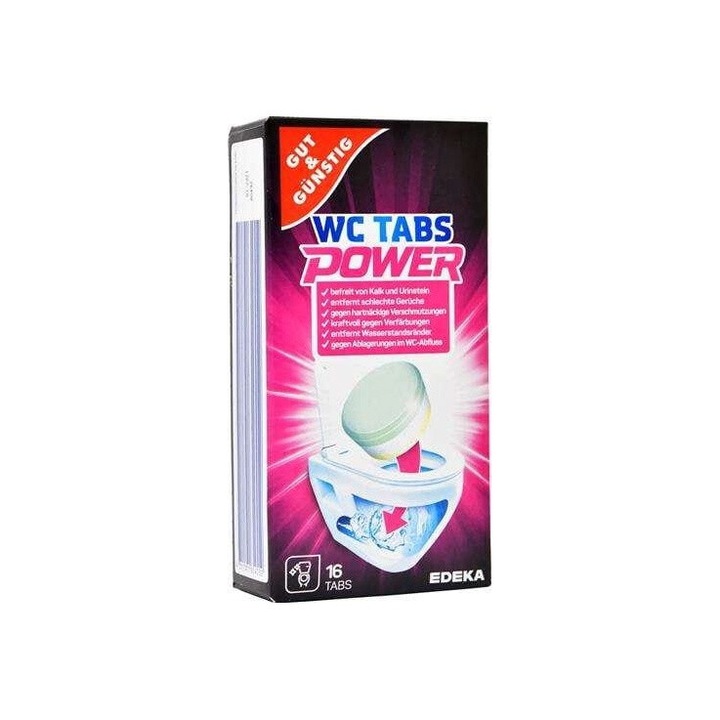 Tablete detartrante WC Tabs 16 buc - Gut&Gunstig, eficienta, proaspat