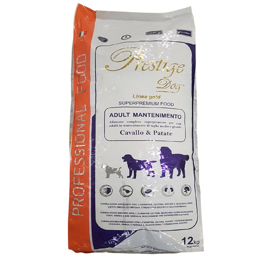 Hrana uscata pentru caini Prestige, Cal si Cartofi, 12 Kg