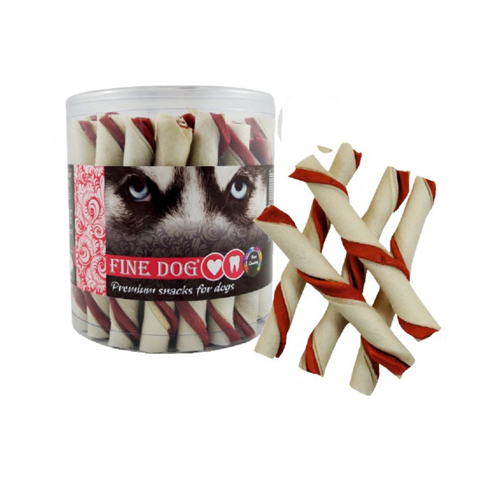 Recompensa pentru caini Fine Dog, Tub de piele, Vita, 40x12 cm