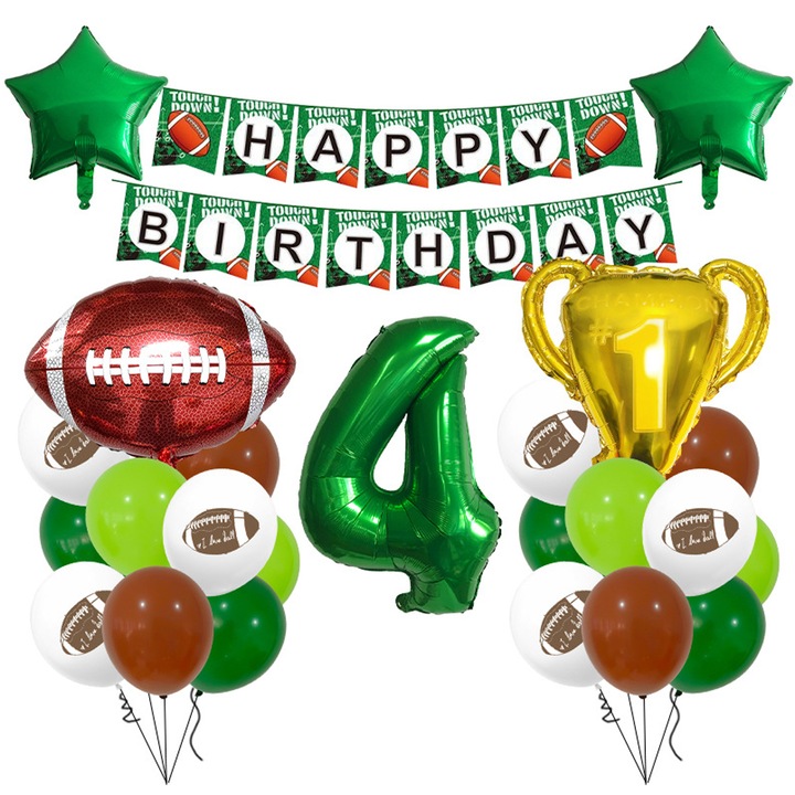 Szuper Bowl témájú lufi szett, Enforose, 18x32 hüvelyk, alumínium fólia