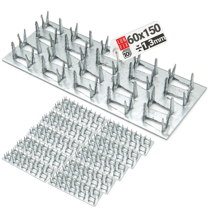 Комплект от 10 съединителни планки за дограма, Lun Fix 60x150mm, поцинкована