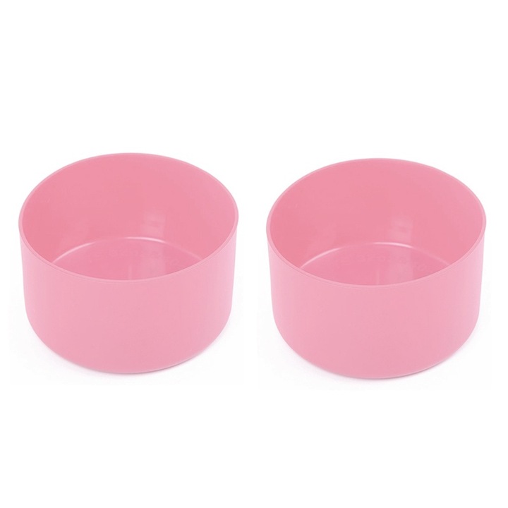 Set 2 protectii din silicon pentru cani termos, compatibile cu Stanley/Quencher 40oz, roz deschis, 9x4.5cm