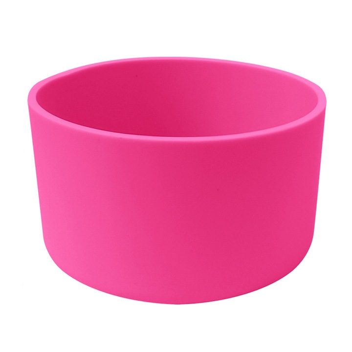 Protectie termica din silicon, pentru cani Stanley/Quencher 32/40 oz, roz, 9x4.5cm, set 1 buc.