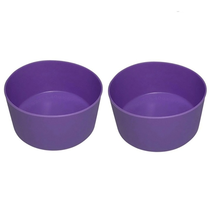 Set 2 protectii din silicon pentru cani termos, Pentru Stanley/Quencher 40 oz, violet, 9x4.5cm