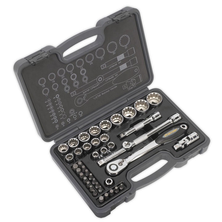 Trusa chei tubulare 1/2" Sealey, 42 piese