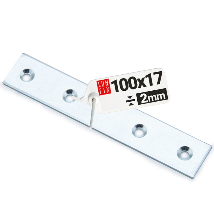 Conectoare plata, Lun Fix, 100x17x2mm, argintiu