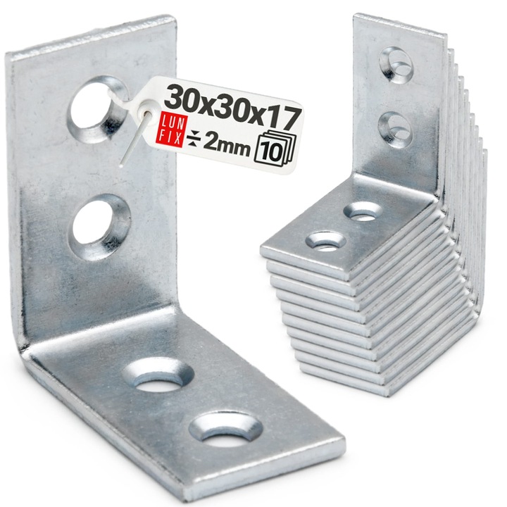 Coltar metalic Lun Fix, 30x30x17mm, set 10 bucati, zincat