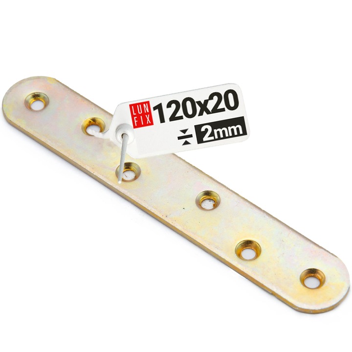 Лун Фикс метален съединител 120х20х2мм, 6 дупки, за мебелни фуги