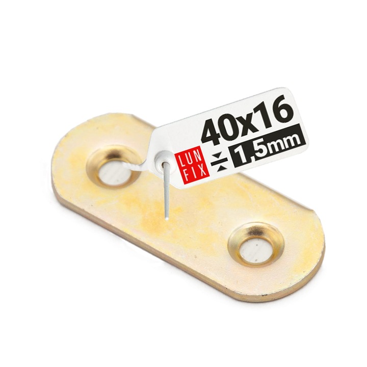 Conector metalic Lun Fix, 40x16x1.5mm, 2 gauri