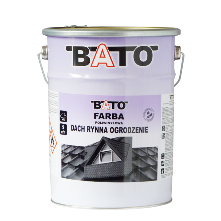 Farba poliwinylowa pentru acoperis Bato RAL 8017, 5L, rezistenta la intemperii, mat
