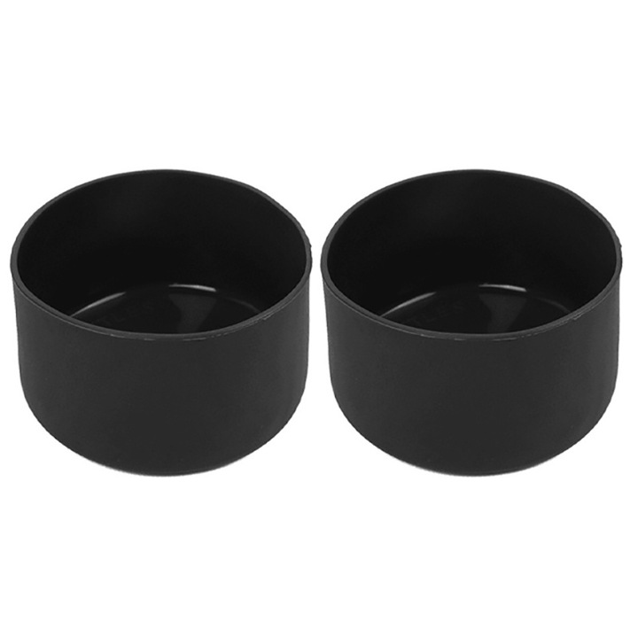 Комплект от 2 силиконови протектора за термоси, за Stanley/Quencher 12/24 oz, черни, 7.5x4.5 см