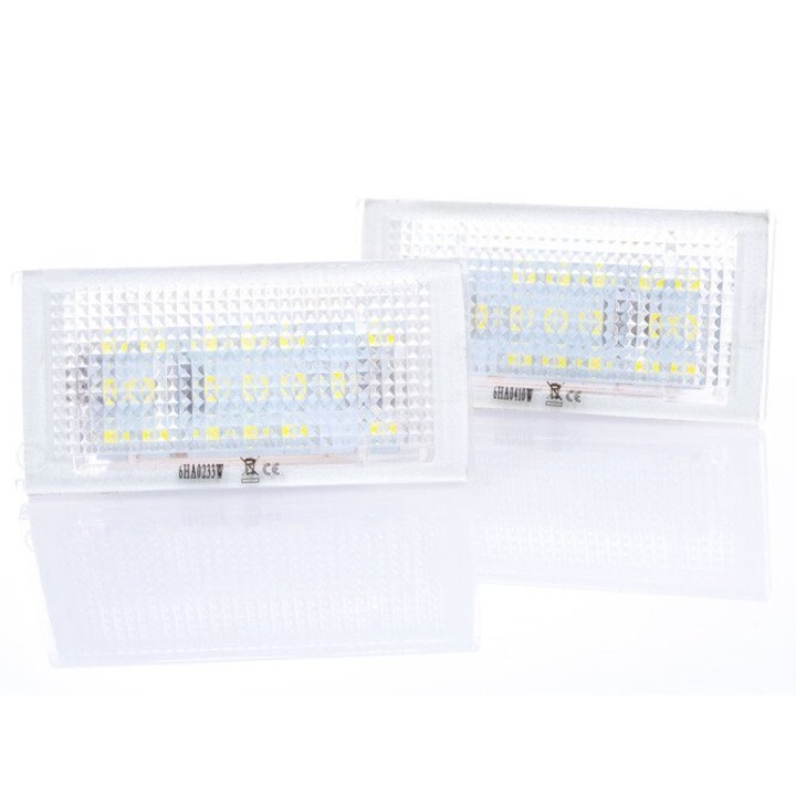 Set 2 lampi LED pentru iluminarea placutei de inmatriculare, M MODECAR, BMW E46 3 Seria Coupe 1998-2003, 18 LED-uri