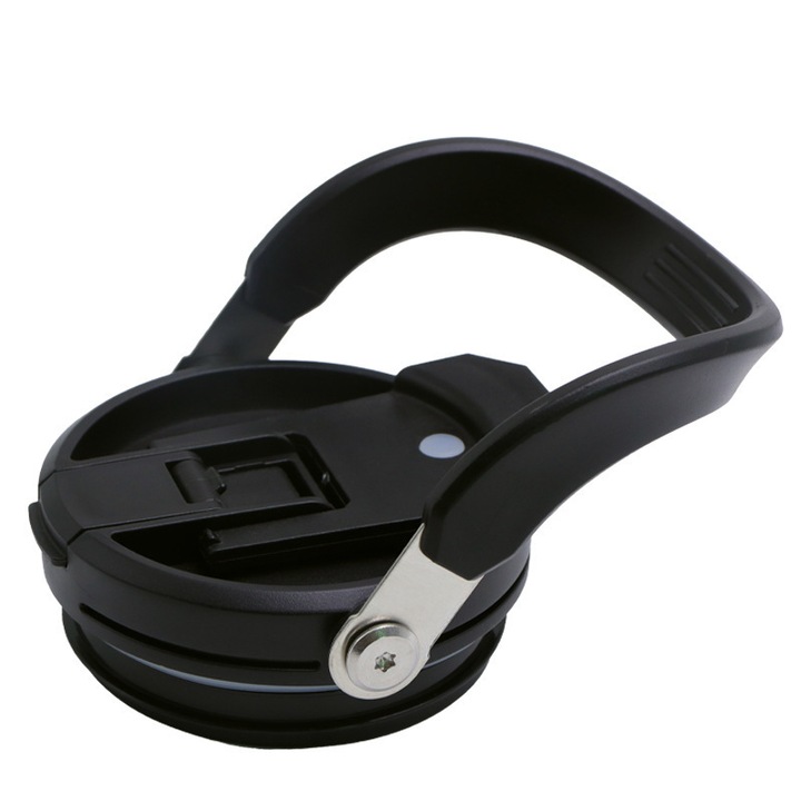 Капак от неръждаема стомана 20oz/30oz, с дръжка и сламка, 8.8 см, черен