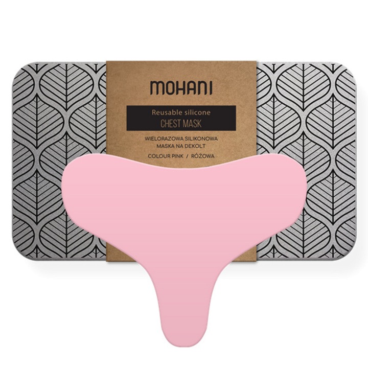 Masca decolteu Mohani, silicon reutilizabil, roz, ergonomic