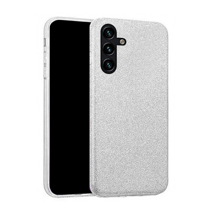 Telefontok kompatibilis Samsung Galaxy A17 5G telefonnal - Ezüst Shiny tok