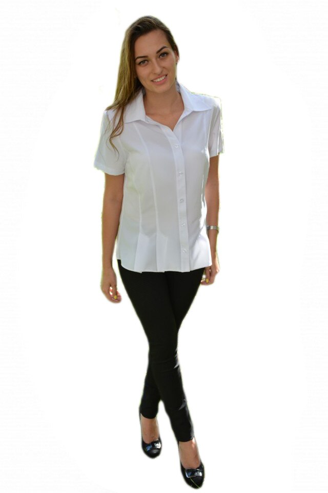 Camasa simpla cu maneca scurta, D&J Exclusive, Alb