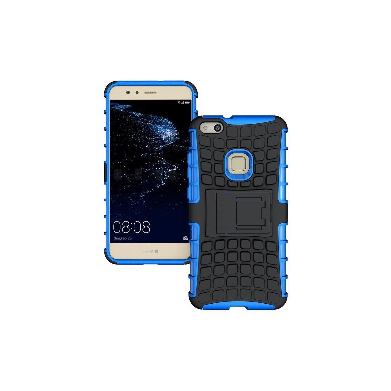 Husa Iberry Hybrid Panzer cu Suport Birou Albastra Pentru Huawei P10 Lite (2017)